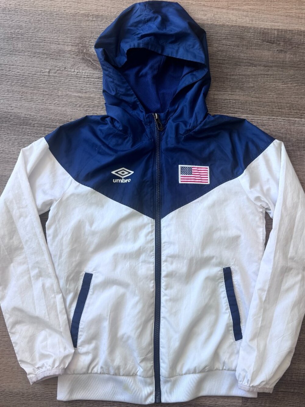 VTG YOUTH UMBRO TEAM USA SOCCER AMERICAN FLAG TRACK JACKET 8/10
